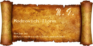 Modrovich Ilona névjegykártya